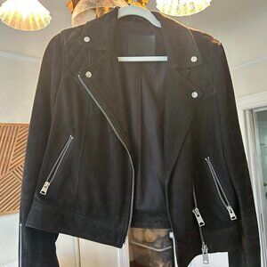 All Saints Caden Biker Suede Leather Moto Jacket - Like New